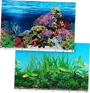 Aquarium Background Sticker Double Sided Glass Decal Fish Tank Decoration Easy to Apply Remove Suitable for Smooth Walls Doors and Windows Style H