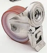 Lag MEDIUM DUTY STEM SWIVEL CASTOR w/Brake 80mm 100kg PUR Tyre, Single Bolt