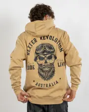 [Dexter] Dexter Men's Motor Hoodie in Tan Brown Size Medium M Tan Brown