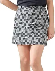 [JUN & ROPE] Jun & Lopez ERC15150 Women's Skirt, Moisture Absorbent, Quick Drying, Checkerboard Jacquard Skirt