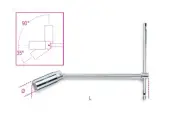 Beta Tools 957 T-Handle Spark Plug Wrench with Swivel Socket 16mm 009570000