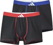 [adidas] Boy's Boxer Briefs, Front Opening, 100% Cotton, Set of 2