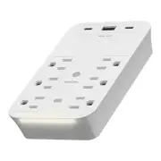 6-Outlet Surge Expander with USB Type A/C and Guide Light, Surge Protector Up...