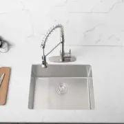 23x18 Undermount Kitchen Sink, Single Stainless Steel Sink, Square Kitchen Sink