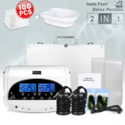 Ionic Detox Foot Bath Tub Spa Cleanse Dual User 5 Mode Machine W/ 100 Liners