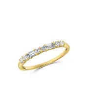 Bloomingdale's Fine Collection Round & Baguette Diamond Stacking Band in 14K Yellow Gold, 0.25 tcw
