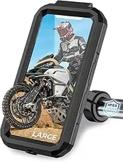 Orcas Motorbike Phone Holder Waterproof - Phone Holder for Mountain Bike, Scooter, Ebike, Mtb 360° Adjustable, 6" up to 7" Mobile Holder for Cycling, Fits IPhone Xr Max, Samsung Note, Oneplus, Xiaomi…