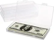 Hipiwe 4 PCS Paper Money Storage Case Plastic Coin Storage Box ClearDollar Bill Box