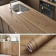 Livelynine 15.8x394 Wood Peel and Stick Countertops Waterpoof Wood Countertop Contact Paper Brown Wallpaper Kitchen Counter Vinyl Wrap Renter Friendly Cabinet Covers Self Adhesive Laminate Sheets
