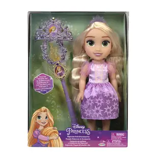 迪士尼 公主娃娃+皇冠權杖組 魔髮奇緣 長髮公主 樂佩 正版 振光玩具
