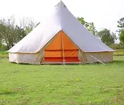 SIBORTER Waterproof Canvas Bell Tent Outdoor Family Camping Tent with Stove Jack