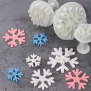 3pcs Snowflake Fondant Cake Decorating Sugarcraft Cutter Plunger Mould