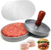 Burger Press 100 Patty Papers Set | Non-Stick Hamburger Maker with Wax Aluminum
