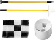 Hellery Golf Putting Green Flag, and Hole Cup, Golf Flag Hole Cup Set, Practice Putting for Indoor, Outdoor