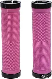 Bicycle Grips Double Road Mountain MTB Bike Cycle Bicycle Lock on Locking Handlebar Grips - Pink Bicycle Handlebar Grip