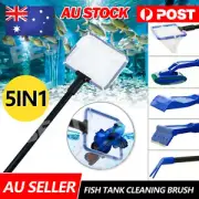 Fish Tank Gravel 5in1 Water Aquarium Cleaning Tool Vacuum Glass Cleaner Brush