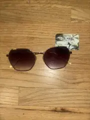 Panama Jack Sunglasses 59265FGX650 Gold Geometric Purple Gradient Lens 100% UVA