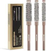 BANGMENG 3 Pieces Small Round Brush Set, 3/7 1/2 5/8 Inch Barrel HairBrush for Blow Drying, Soft Bristles Style Volumize Hair Brush for Women Men Short Hair, Bangs, Roots, Curling, Straight