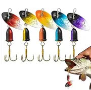 Fishing Spinner Baits | Colorful Sequin Hard Metal Spinner Baits Kit - 360 Degree Rotation Fishing Lures Spoon Lures, Fishing Accessories for Bass Trout Salmon