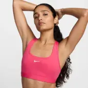 Nike Swoosh Sports Bra Women's Small Aster Pink Light Support Racerback APP2967