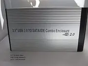 KesCom External USB Hard Drive Enclosure Metal 3.5 Inch (8.9 cm) USB 2.0 SATA and IDE Connection in Silver