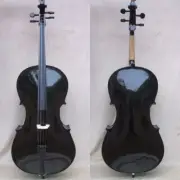 4/4 black cello kit w bag strings bridge bow rosin full size new