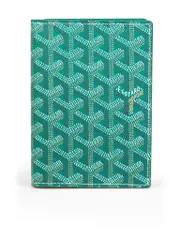 Green Goyardine Saint Paul Passport Wallet