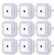 5/10X Plug-in LED Night Lights Lamp Dusk to Dawn Sensor Hallway Kitchen Bathroom