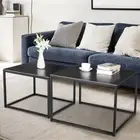 2 PCS Stackable Nesting Table Marble Sofa Side Table Luxury Garden Coffee Table