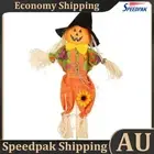 Small Fall Harvest Scarecrow Rustic Outdoor Scarecrow Halloween Decor (Yellow) A