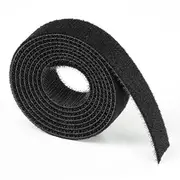 D-Line Cable Tidy Band Reusable Hook & Loop Tape (Black)