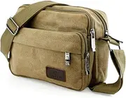 [GEARONIC] Men Vintage Crossbody Canvas Messenger Shoulder Bag School Hiking Military Travel Satchel