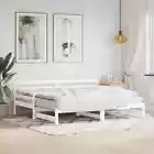 vidaXL Daybed with Trundle without Mattress White 90x190 cm Solid Wood