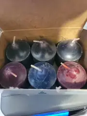 PartyLite 6 Votive Candles Red, Blue and Purple color MIXED BOX