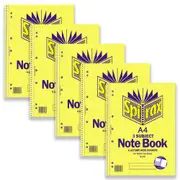 5pc Spirax 599 3 Subject A4 Writing Notebook Office/School Stationery 300-Pages