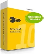 timeCard (v. 10) - Abonnement-Lizenz (1 Jahr) - 25 Mitarbeiter