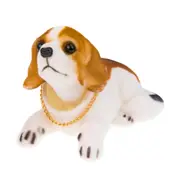 Universal Car Truck Lucky Beagle Dog Doll Shake Head Ornament Vehicle Decor Toy Piggy Bank With Double Sided Tape