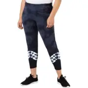 Ideology Womens Leggings Tie-Dyed Indigo 100052783MS Size Plus 3X