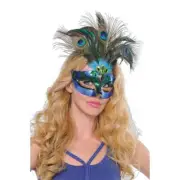 NEW Amscan Mask Peacock Feather By Spotlight