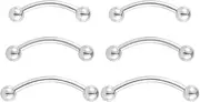 [NewkeepsR] 4 Pairs-16G/18G Titanium Bent Curved Barbell Banana Rook Front Helix Eyebrow Rings Piercing