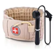 Decompression Belt Back Brace Lumbar Support Spinal Air Traction & Extender Apricot