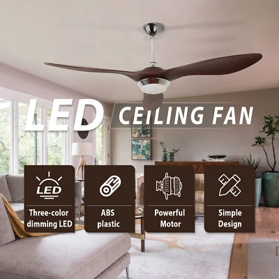 【1 Year Warranty】52'' Ceiling Fan 6 Speed Reversible DC Motor 3 Colour LED Light