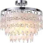Modern Capiz Shell Chandelier, Boho Coastal Beach Chandelier for Bedroom, Small