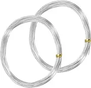uxcell 2-Rolls 0.8mm Bonsai Training Wire, 65.6 Feet Total Anodized Aluminum Bonsai Wires for Bonsai Tree Shaping/Branches Fixing/Trunk Holding/DIY Crafting [32.8ft Each, Silver]