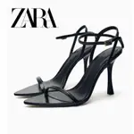 ZARA 細帶氣質高跟涼鞋尖頭露趾一字扣帶細跟