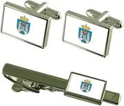 [Select Gifts] The City of Poznan, Poland Flag Cufflinks Tie Clip Box Gift Set