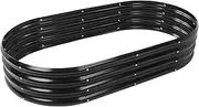 YSEJOMP 60X32 Inches Black Oval Galvanized Garden Raised Bed/Plant Box - 0.8mm Thick,11.5 Inch Tall, Perfect for Planting a Variety of Flowers, Herbs, Vegetables (5X2.7X1, Oval)