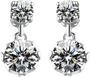 [Generic] Zircon Wedding Engagement Dangle Drop Earrings for Women Valentine's Day Gift
