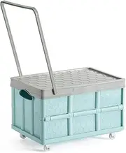 Outdoor storage box 30L, Deck box with tie rods, Outdoor storage bench, Patio storage box, Foldable shopping cart with wheels, Deck boxes with lid, Storage outdoor (Blue)