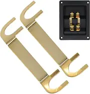Speaker Wiring Connector - Speaker Cable Lugs | 2Pcs Copper Speaker Wiring Lugs, Gold Speaker Wiring Lug, Speaker Connector, Binding Posts, Terminal Cup Connector Accessories